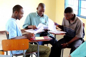 Students working as a study group